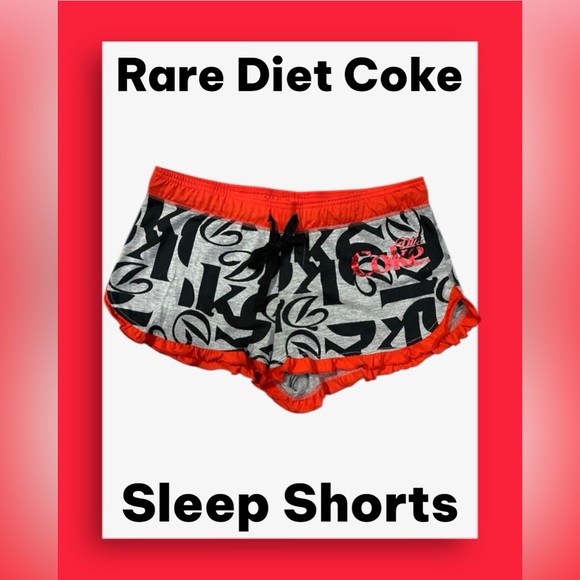🌺Diet Coke Rare Women’s Red & Black Sleep Pants Size M EUC - Picture 6 of 6